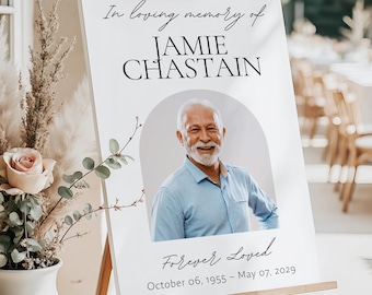 Memorial Foam Board Sign, Custom Celebration of Life Sign, Funeral Welcome Board Photo, Remembrance Display, In Loving Memory Decor Picture