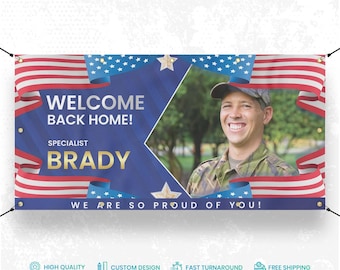 Welcome home military banner, Custom Military Banner, Deployment homecoming sign, Military sign, Soldier Homecoming Military banner, Navy