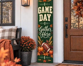 Fall Porch Sign, Game Day Football, Outdoor Autumn Welcome Sign, Porch Leaner, Pumpkin Fall Decor, Thanksgiving Front Door Custom Sign
