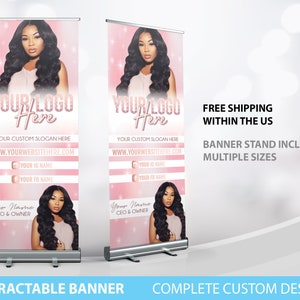 Retractable Banner, Custom Roll Up Banner Stand, Pop Up Banner Pop Up shop Banner, Custom Banner Sign Display Retractable Printing Rollup