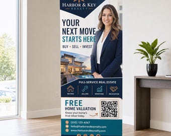 Custom Business Banner Stand, Retractable Pull Up Banner, Vendor Booth Display, Trade Show, Grand Opening Sign, Marketing Display Logo Sign