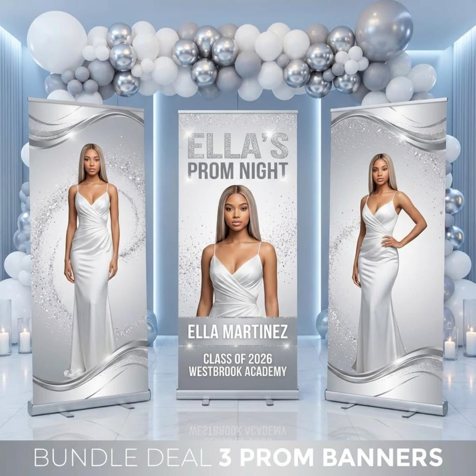 Prom Sign Kit 3 PROM Retractable Banners, Custom Prom Boards, Prom Graduation Party ...