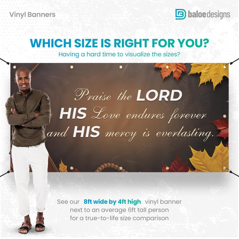 Custom Scripture Banner, Outdoor Banner Decor, Church Gratitude ...