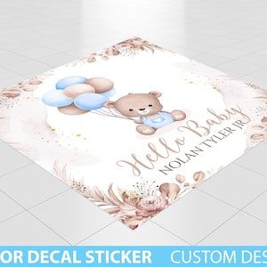 Custom Floor Decal sticker, Removable Sticker, Vinyl Floor Banner, Baby Shower Floor Decal Baby Shower Bear, Bearly Wait, Decal baby shower