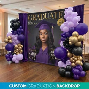 Custom Graduation Backdrop Banner, Class of 2026 Backdrop, Senior Photo Background, Personalized Grad Party Decor, Prom Welcome Sign