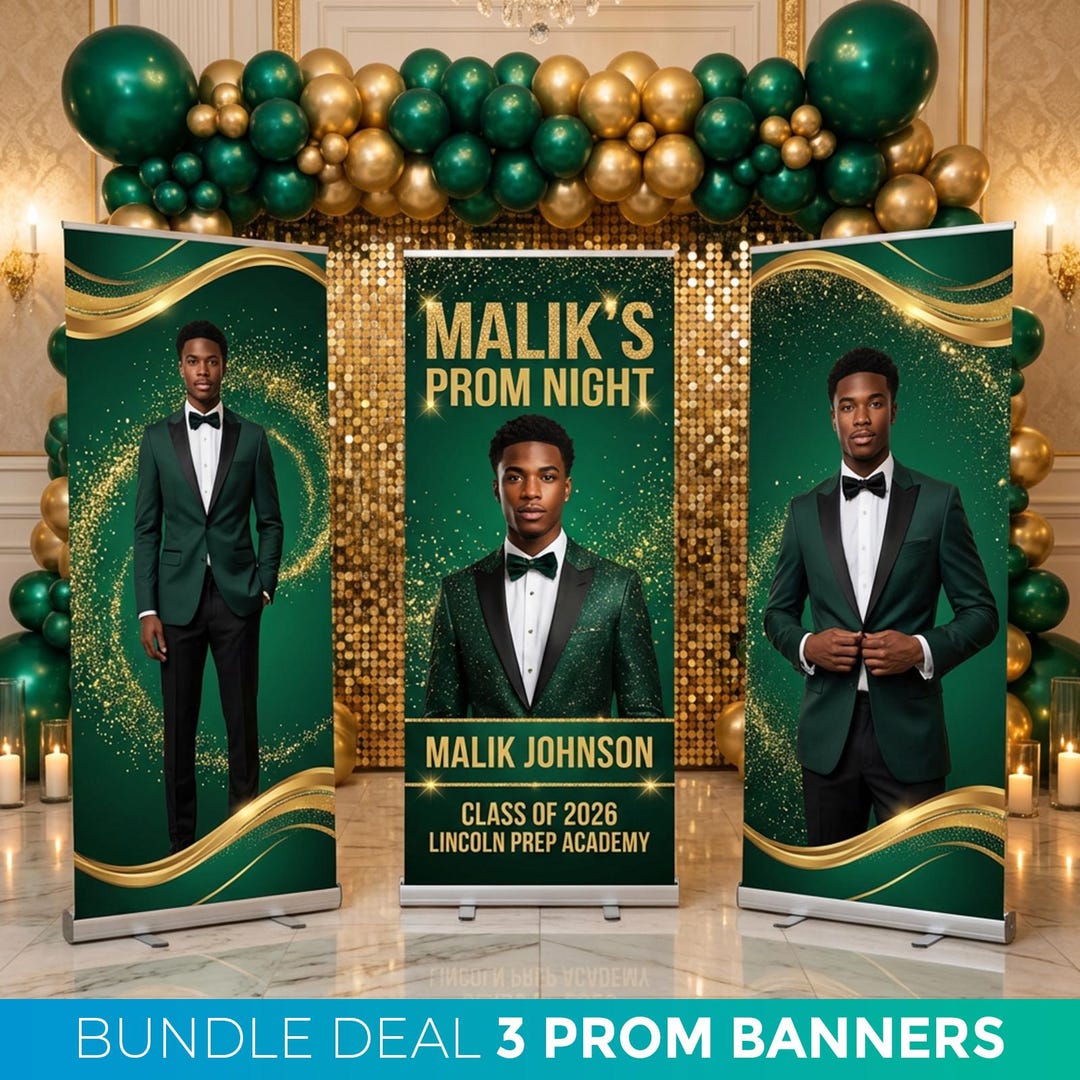 3 PROM Retractable Banners, Custom Prom Boards, Prom Graduation Party ...