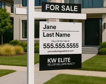 Real Estate Sign, Custom Real Estate Agent Post, Custom Real Estate Sign, For Sale / Open House, Realtor Yard Sign