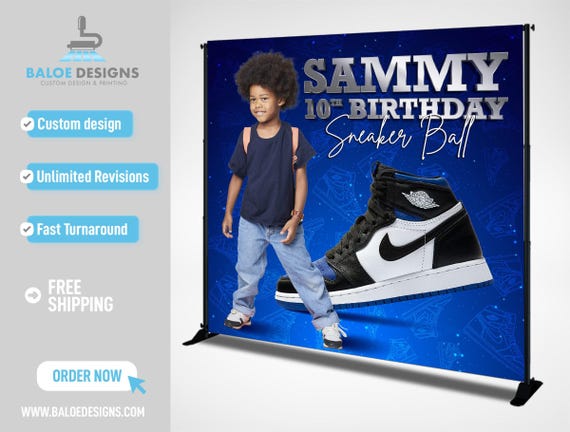 Sneaker Ball backdrop, Sneakerball Banner, Sneaker Ball Gala Birthday Backdrop, Kids Birthday Step and Repeat backdrop, sneaker ball banner