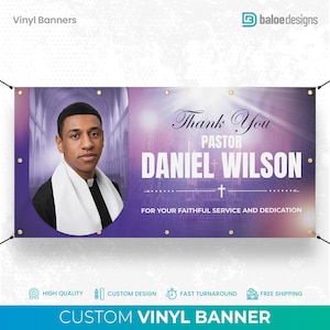 Custom Pastor Church Banner, Pastoral Appreciation Banner, Custom Church Banner, Pastor&#39;s Anniversary Banner, Custom Banner Sign Outdoor
