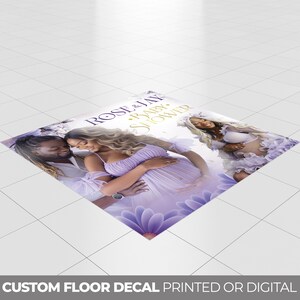 Baby Shower Floor Decal, Custom Baby Girl Pink Photo Adhesive Floor Banner, Baby Shower Decor Floor Sticker, step and repeat banner decor