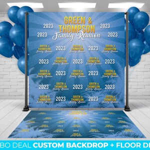 BACKDROP + FLOOR DECAL, family Reunion backdrop and floor decal, Family Reunion Decor, Family Banner Floor Sticker and Backdrop Banner