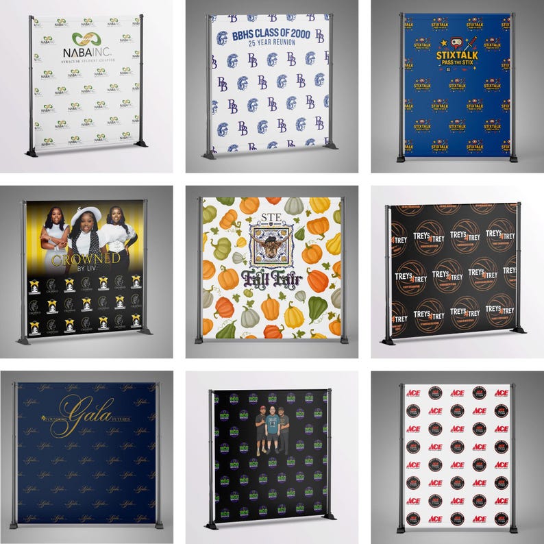 Custom Logo Backdrop Banner, Step and Repeat Business Event Backdrop, Logo Step Repeat Banner, Custom Event Backdrop, Corporate Event Banner image 16