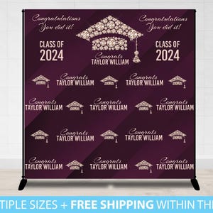 Graduation Backdrop Banner, Graduation Step and Repeat, Congrats Grad Photo Booth Graduation Backdrop, Graduate, Congrats Grad Banner prom