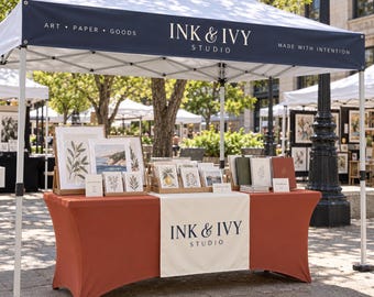 Custom Top Banner & Table Runner, Trade Show Display, Personalized Vendor Booth Banner, Custom Logo Table Runner, Business Event Decor Sign