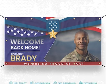 Welcome home military banner, Custom Military Banner, Deployment homecoming sign, Military sign, Soldier Homecoming Military banner, Navy