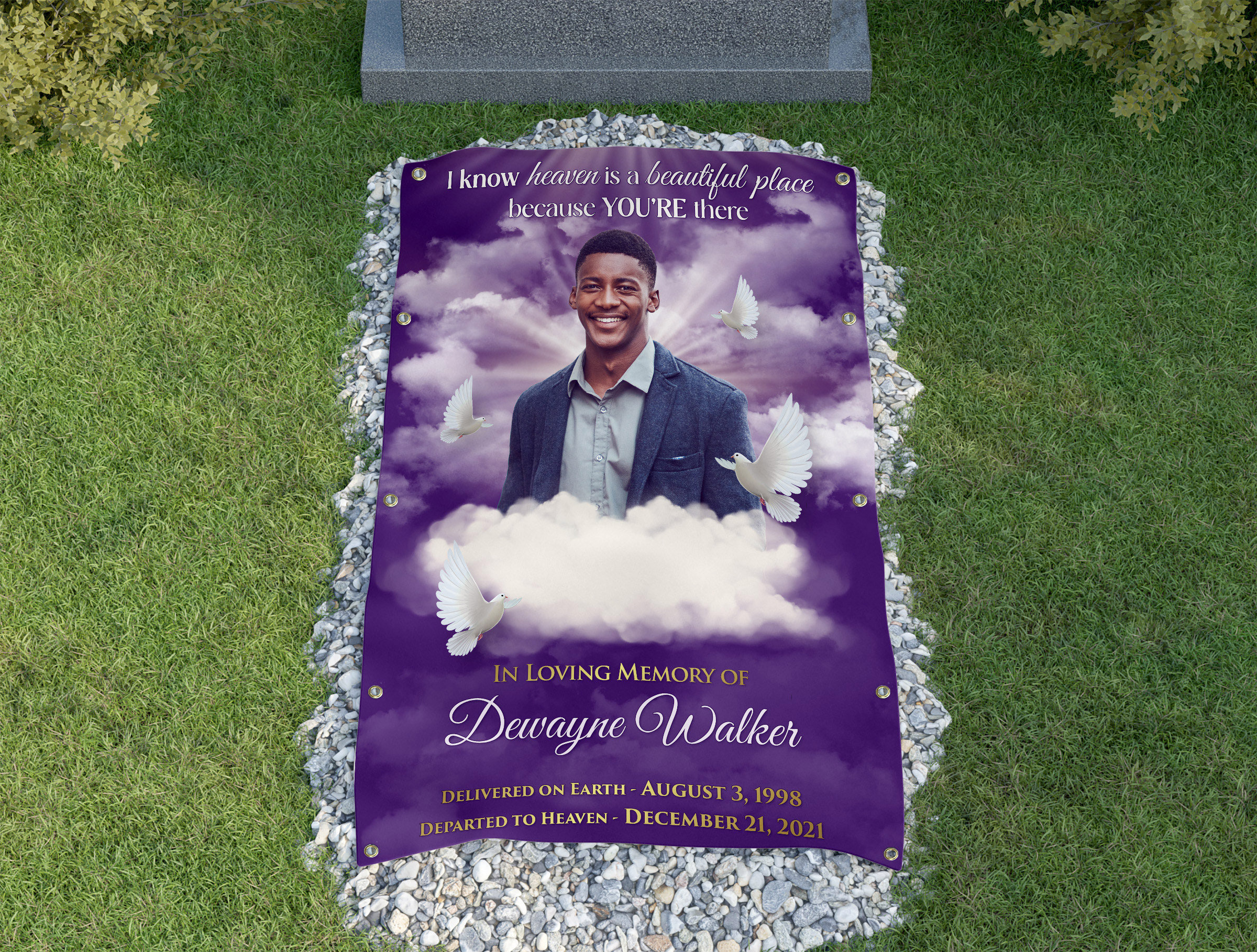 Custom Grave Blanket, Custom Memorial Grave Blanket, In Loving Memory Sign