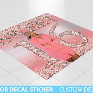 Custom Floor Decal sticker, Removable Sticker, Vinyl Floor Banner, Adhesive Floor Banner Sweet 16 Sweet Sxteen, Birthday Dance floor decal