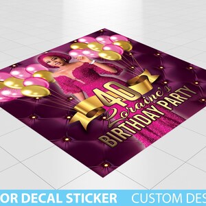 Custom Floor Decal sticker, Removable Sticker, Vinyl Floor Banner, Adhesive Floor Banner Sticker Decal Removable, Birthday Dance floor decal