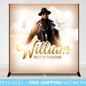Memorial Backdrop, Long Live Banner Heavenly Birthday Backdrop Banner Vinyl Memorial Funeral Sign, Birthday Backdrop, In loving memory of