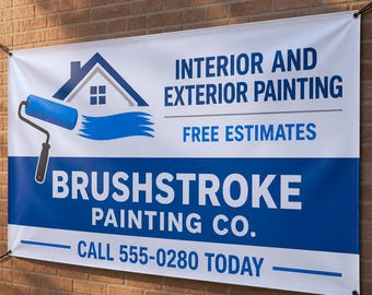 Custom Banner, Advertising Banner, Tent Banner, Business Sign, Outdoor Banners Marketing, Logo Business Sign, Vinyl Storefront Signage Print
