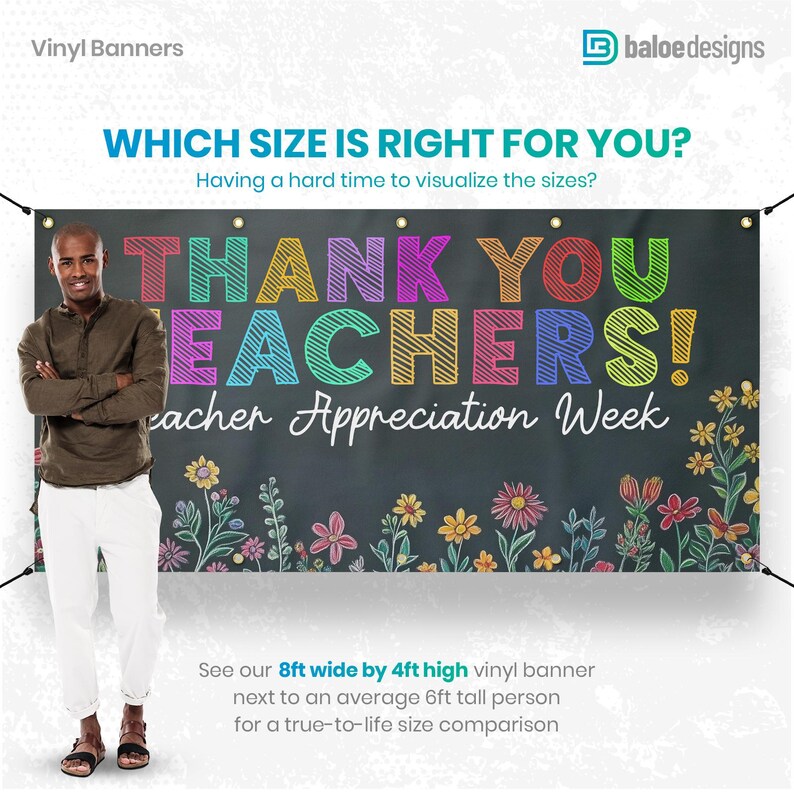 Teacher Appreciation Week Vinyl Banner, Thank You Teachers Decor ...