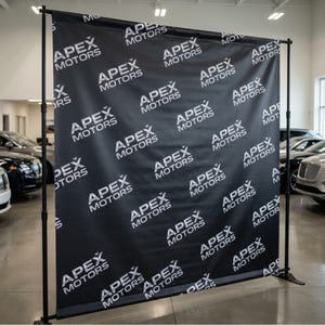 Custom Logo Backdrop Banner, Step and Repeat Business Event Backdrop, Logo Step Repeat Banner, Custom Event Backdrop, Corporate Event Banner image 4
