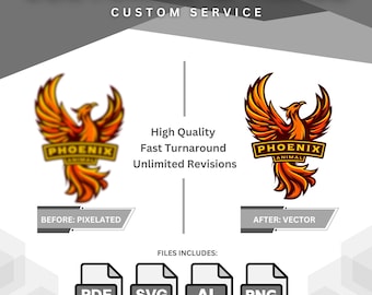 Logo Vectorization Service, Vectorize Logo, Trace Custom Logo