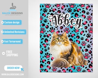 Personalized pet blanket, custom dog photo blanket with name, dog face cat picture blanket, pet lover gifts and dog dad gifts Pet gift photo