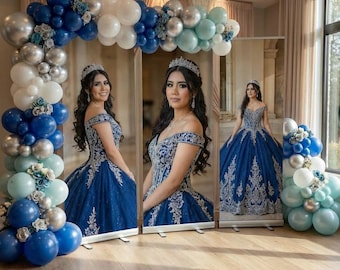 COMBO BANNER SET, 3 Retractable Banners, Custom Banners, Birthday Sweet 16, Quinceanera, Welcome Sign, 3 Banners Quinceanera Birthday Banner