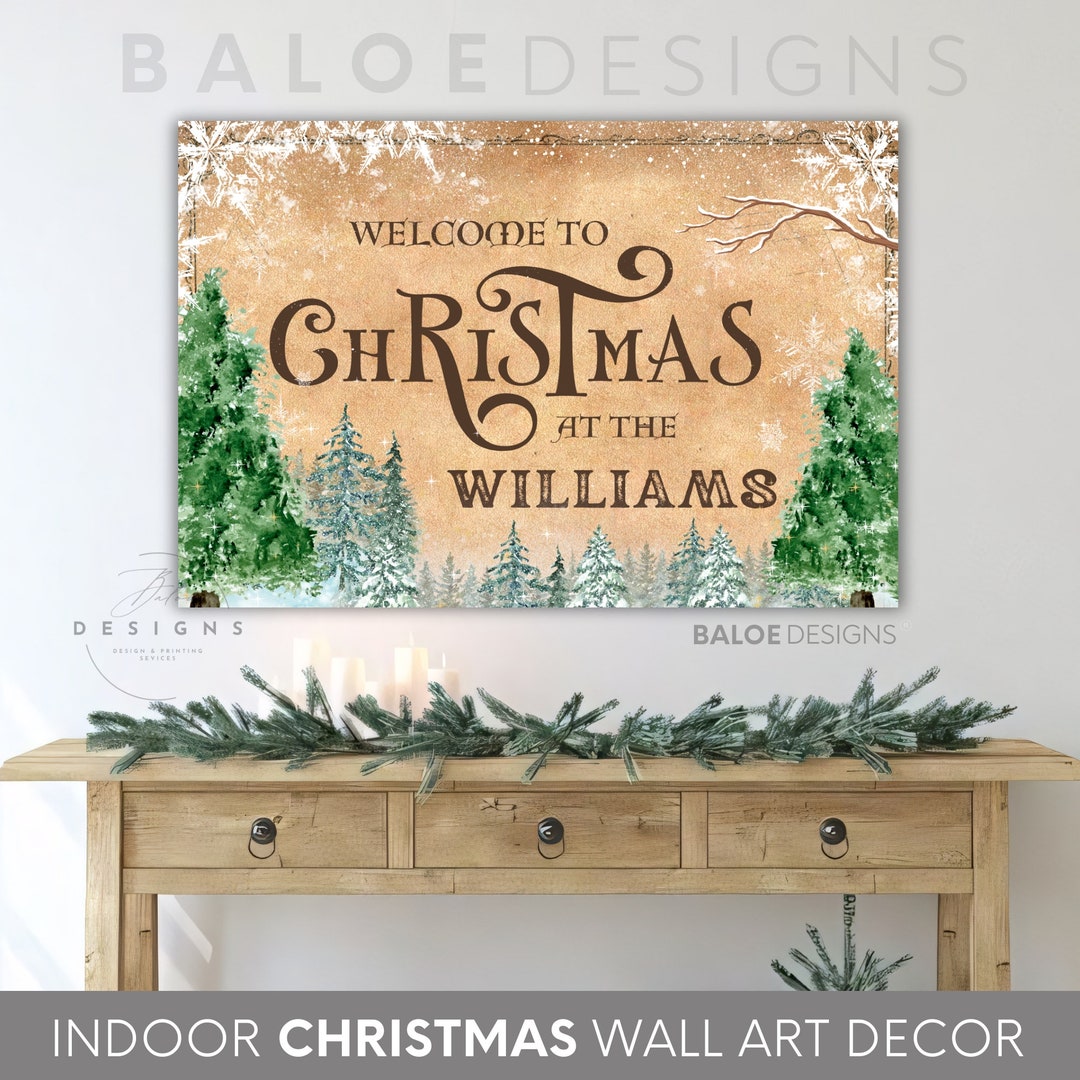 Christmas Canvas Indoor Wall Decor, Merry Christmas Sign Family, Custom Christmas Sign ...