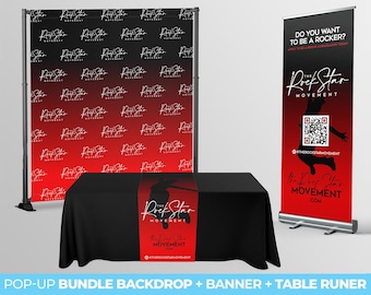 BUSINESS SIGN BUNDLE, Printed Business Signs Marketing Material Event Promotion Sign Promoting Logo Banner Backdrop Table Runner Corporate