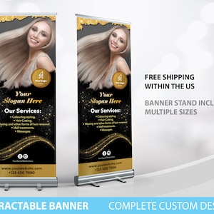 Retractable Banner, Custom Roll Up Banner Stand, Pop Up Banner Pop Up shop Banner, Custom Banner Sign Display Retractable Printing Rollup