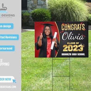 Graduation Yard Sign, Graduation Sign, Outdoor High School College Graduation Signs, Lawn Decorations, Class of 2023 Sign Congratulations