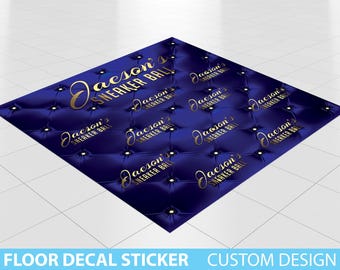 Custom Floor Decal sticker, Removable Sticker, Vinyl Floor Banner, Adhesive Floor Banner Sticker Decal Removable, Birthday Sneaker Ball Red
