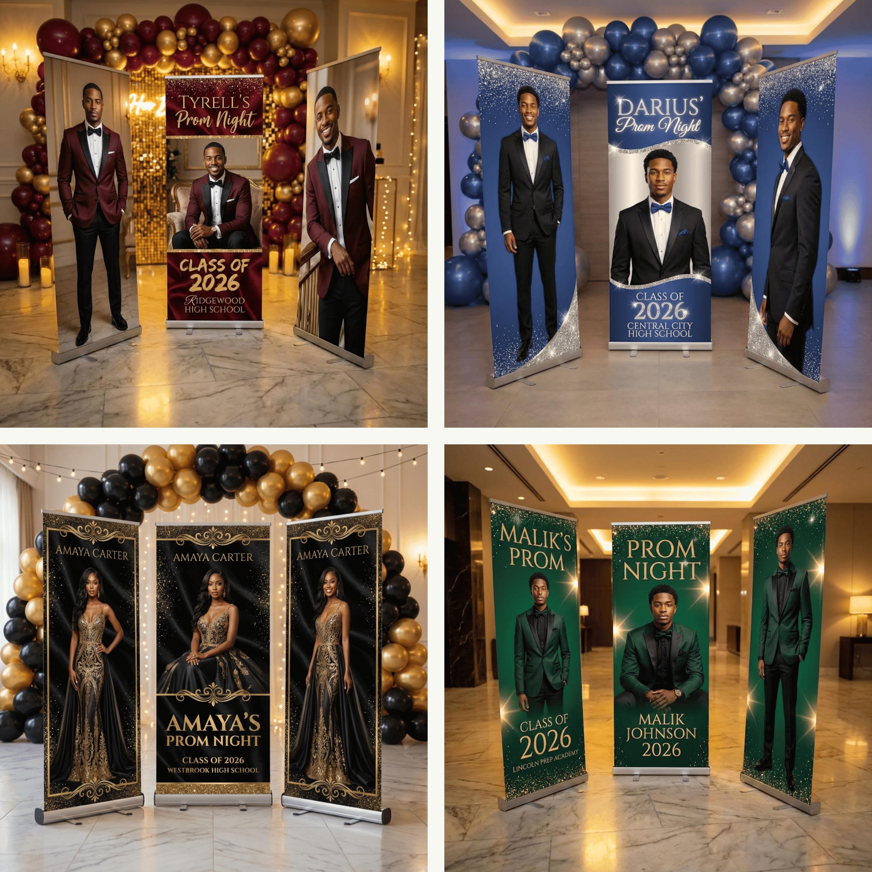 Prom Sign Kit 3 PROM Retractable Banners, Custom Prom Boards, Prom Graduation Party ...