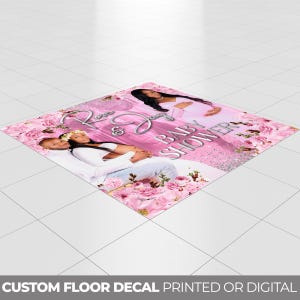 Baby Shower Floor Decal, Custom Baby Girl Pink Photo Adhesive Floor Banner, Baby Shower Decor Floor Sticker, step and repeat banner decor