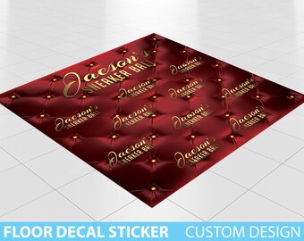 Custom Floor Decal sticker, Removable Sticker, Vinyl Floor Banner, Adhesive Floor Banner Sticker Decal Removable, Birthday Sneaker Ball Red