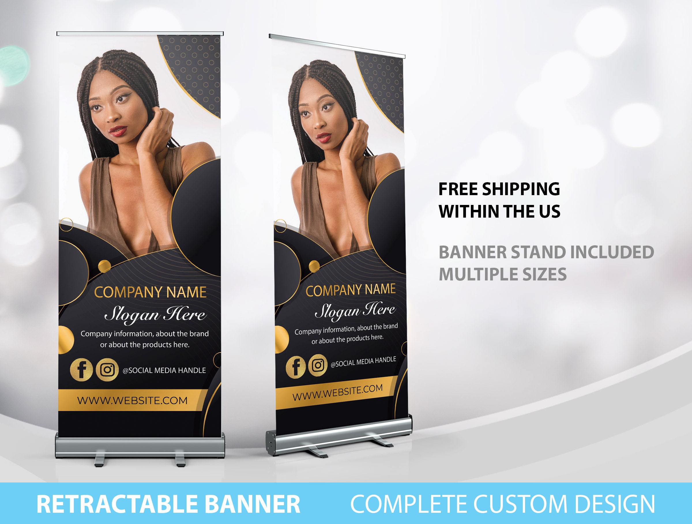 Retractable Banner Custom Roll Up Banner Stand Pop Up Banner | Etsy