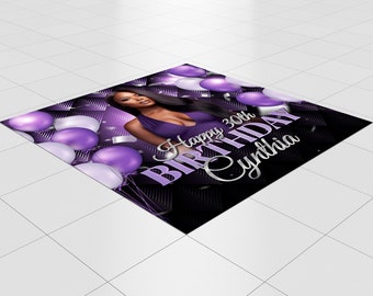 Custom Floor Decal, Birthday Decal Sign, Birthday Floor Banner, Event Planner Decor, Party Decoration, Removable Sticker, Vinyl Adhesive