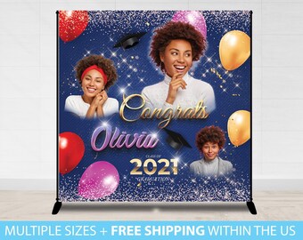 Graduation Backdrop Banner, Graduation Step and Repeat, Prom Backdrop, GraduationBackdrop, Custom Photo Prom Picture Class of 2021 backdrop