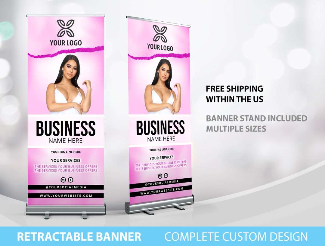 Retractable Banner Custom Roll up Banner Stand Pop up Banner - Etsy
