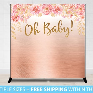Oh Baby, Backdrop Banner, Baby Shower Oh Baby, It's a Girl, Photo Background Photo Booth Baby shower Step and Repeat, Backdrop Banner Girl