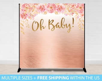 Oh Baby, Backdrop Banner, Baby Shower Oh Baby, It's a Girl, Photo Background Photo Booth Baby shower Step and Repeat, Backdrop Banner Girl