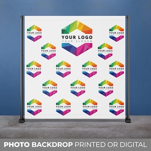 Custom Logo Backdrop Banner, Step and Repeat Business Event Backdrop, Logo Step Repeat Banner, Custom Event Backdrop, Corporate Event Banner