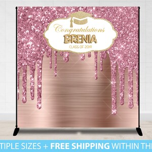 Graduation Backdrop Banner, Graduation Step and Repeat, Congrats Grad Photo Booth Graduation Backdrop, Graduate, Congrats Grad Banner Pink