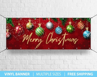 Christmas Banner, Custom Banner, Vinyl Banners, Merry Christmas Display, Christmas yard sign, Outdoor Indoor Vinyl Banners, Happy Holidays