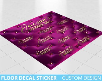 Custom Floor Decal sticker, Removable Sticker, Vinyl Floor Banner, Adhesive Floor Banner Sticker Decal Removable, Birthday Sneaker Ball Red
