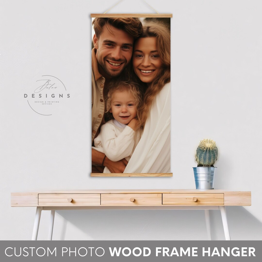 Custom Family Photo Wood Hanger Frame Wood Poster Etsy