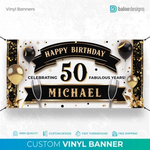 Custom Birthday Banner, Custom Celebration Sign, Milestone Birthday Banner, Personalized Gift, Custom Party Decorations, Gift for Her Him