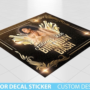 Birthday Floor Decal Sticker, Custom Birthday Decor, Floor Banner Sticker, Floor Adhesive, Event Planner, Event Decor Banner Birthday Party